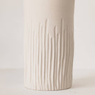 Handmade raw Stripe wabi-sabi design ceramic vase: Beige