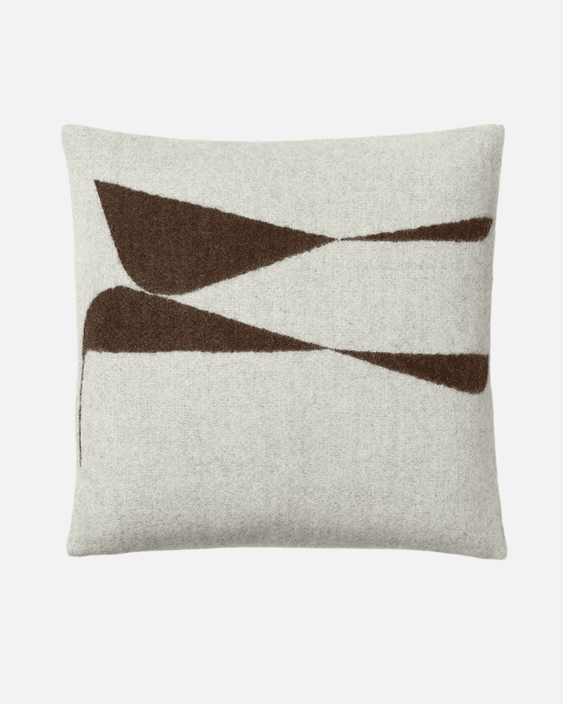 Berlin Throw Pillow in Ivory & Coffee