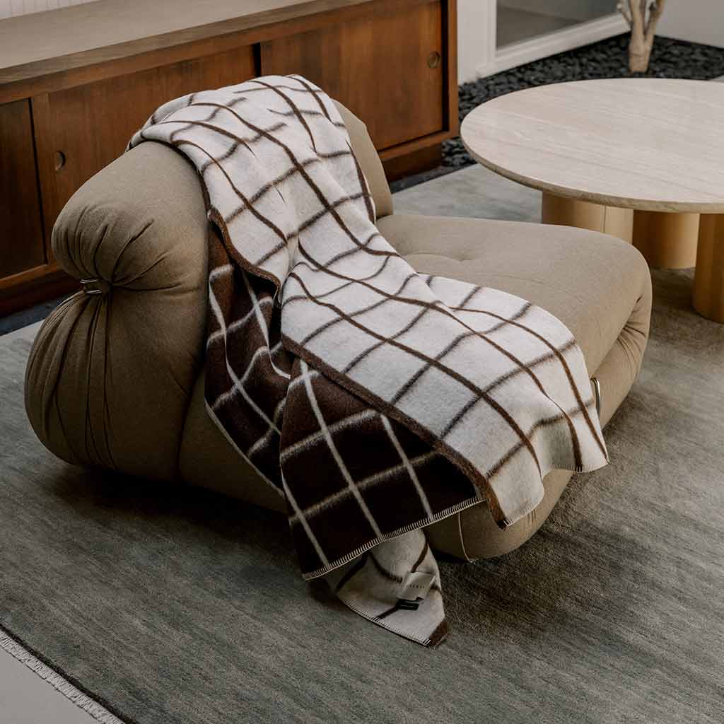 Umi Heirloom Blanket in Ivory & Coffee