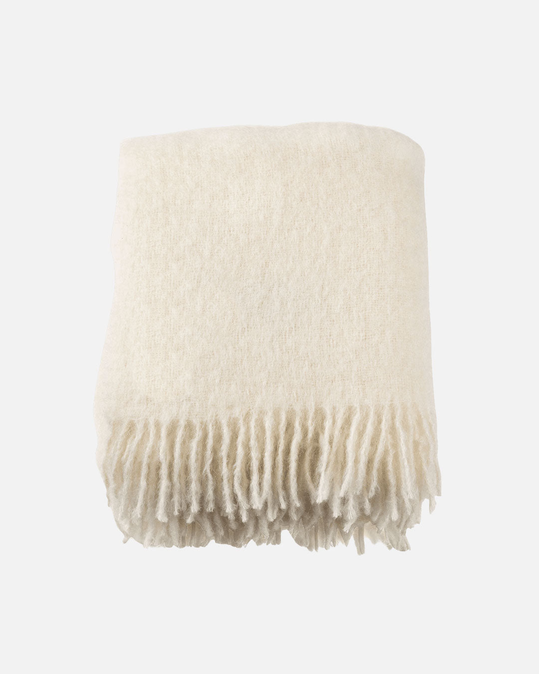 Bright White Mohair Throw