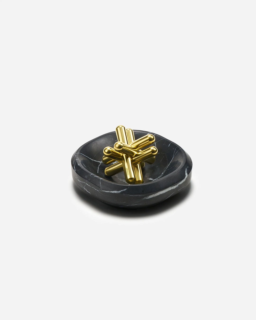 Small Black Marble Facet Bowl