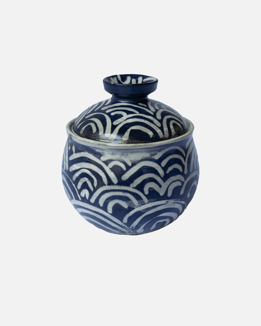 Handmade Patterned Indigo Jar