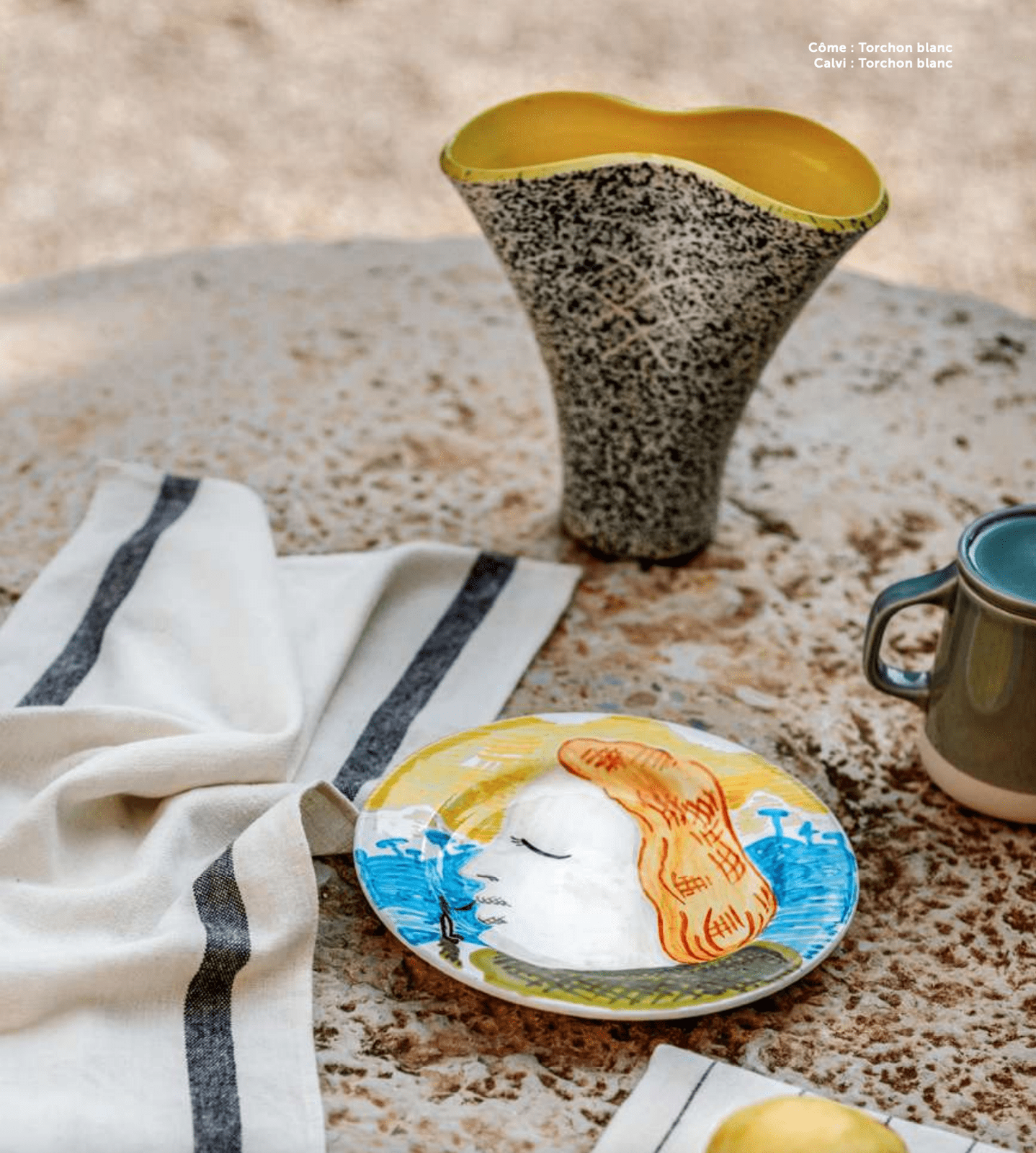 Côme Linen Kitchen Towel in Olive