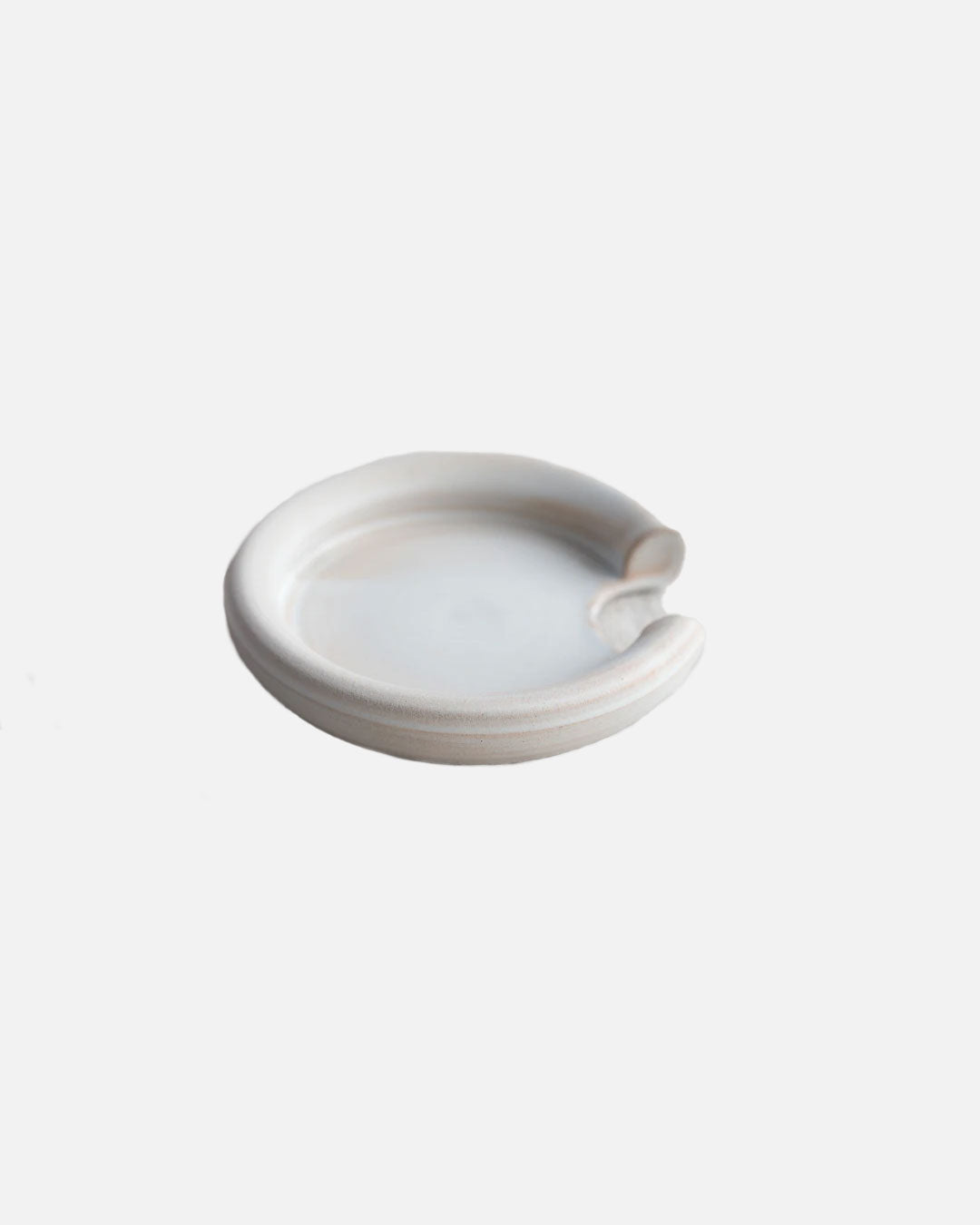 Ceramic Spoon Rest in Matte Grey