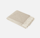 Two Tone Merino & Cashmere Wool Throw - Light Taupe