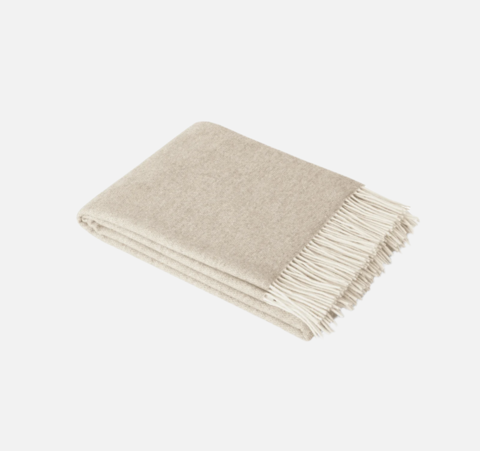 Two Tone Merino & Cashmere Wool Throw - Light Taupe