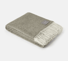 Two Tone Merino & Cashmere Wool Throw - Moss Green