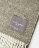 Two Tone Merino & Cashmere Wool Throw - Moss Green