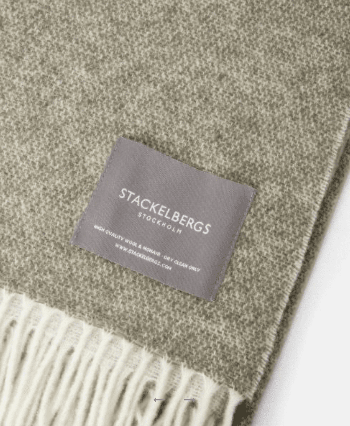 Two Tone Merino & Cashmere Wool Throw - Moss Green