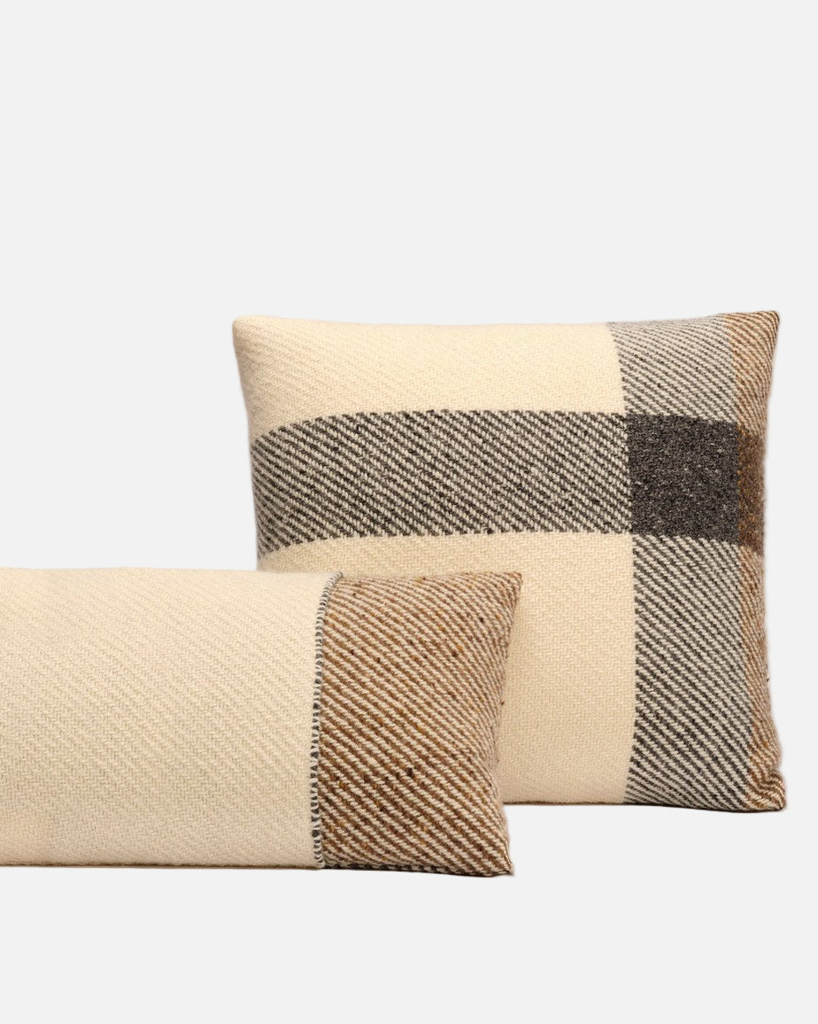 Veneto Cushion Cover in Off White and Brown Grey