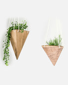 Small Triangle Hanging Planter - Walnut