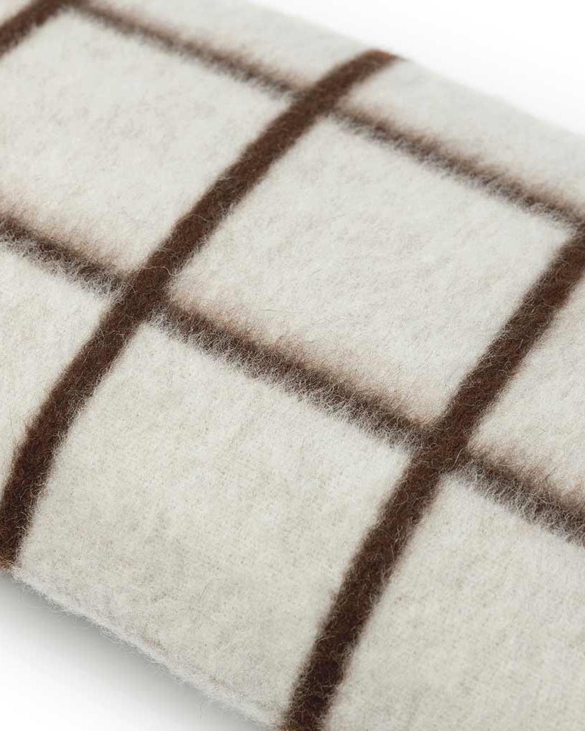 Umi Throw Pillow in Ivory & Coffee