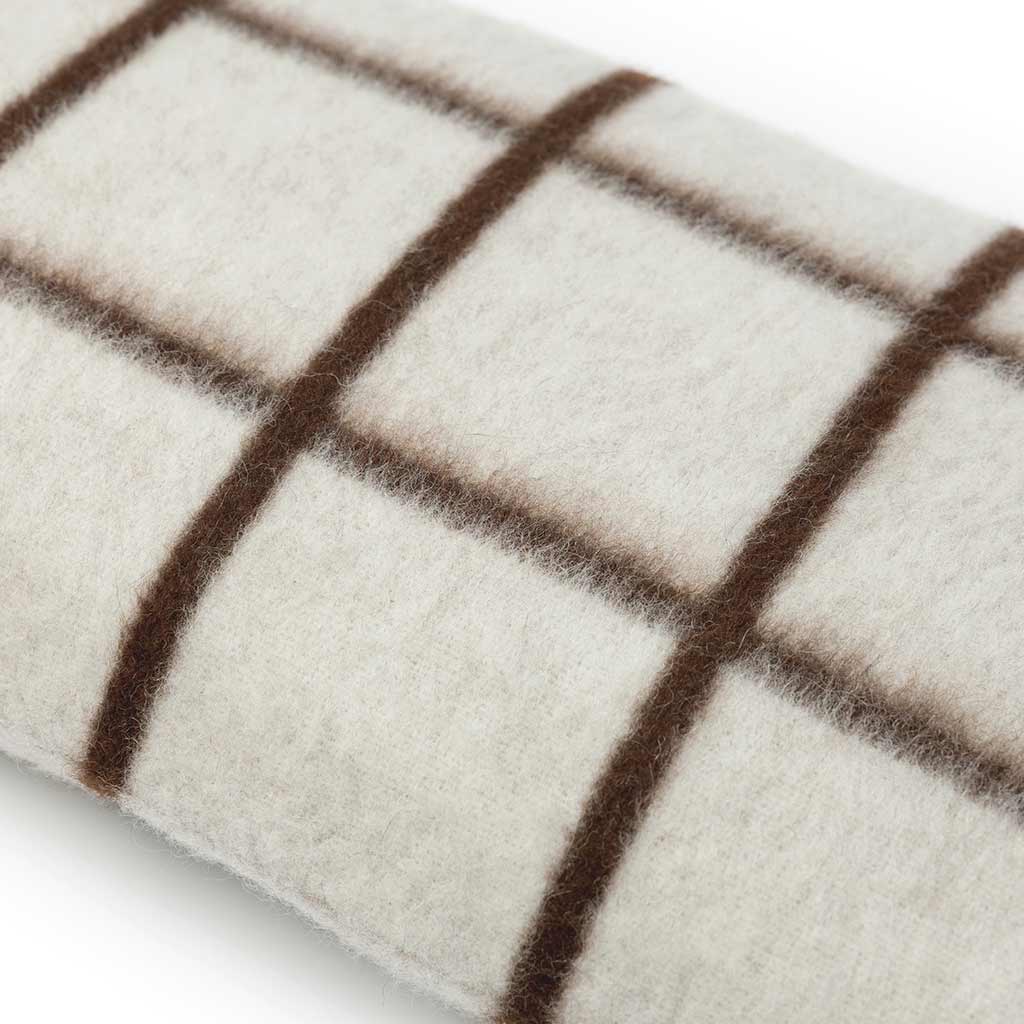 Umi Throw Pillow in Ivory & Coffee