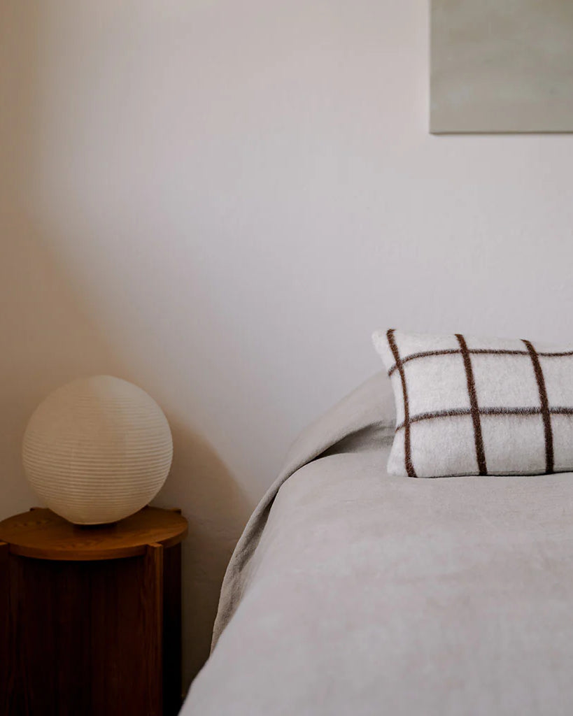 Umi Throw Pillow in Ivory & Coffee