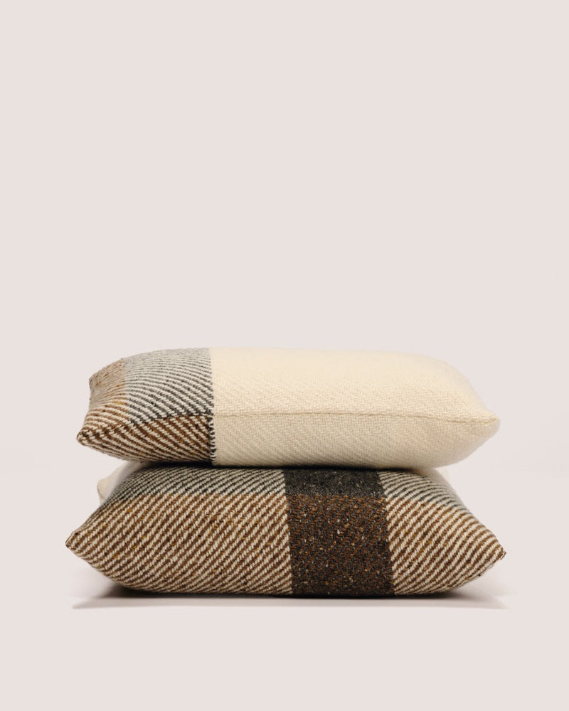 Veneto Cushion Cover in Off White and Brown Grey