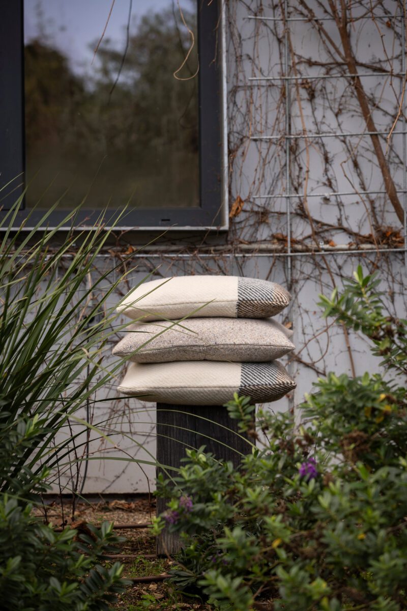 Veneto Cushion Cover in Off White and Brown Grey