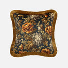 Opia Fringed Velvet Cushion in Midnight - Medium