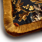 Opia Fringed Velvet Cushion in Midnight - Medium