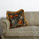 Opia Fringed Velvet Cushion in Midnight - Medium