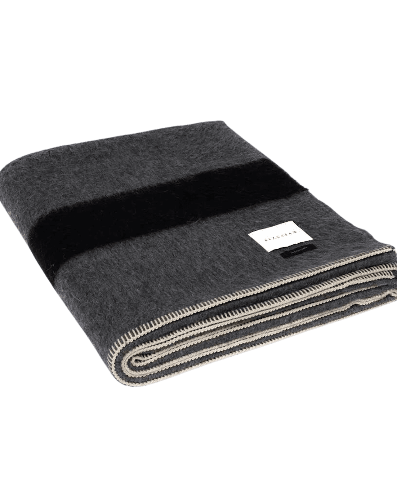 The Siempre Recycled Blanket - Charcoal with Black Stripes