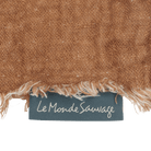 Washed Waffled Linen Blanket in Leather Color