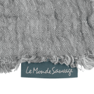 Washed Waffled Linen Blanket in Steel