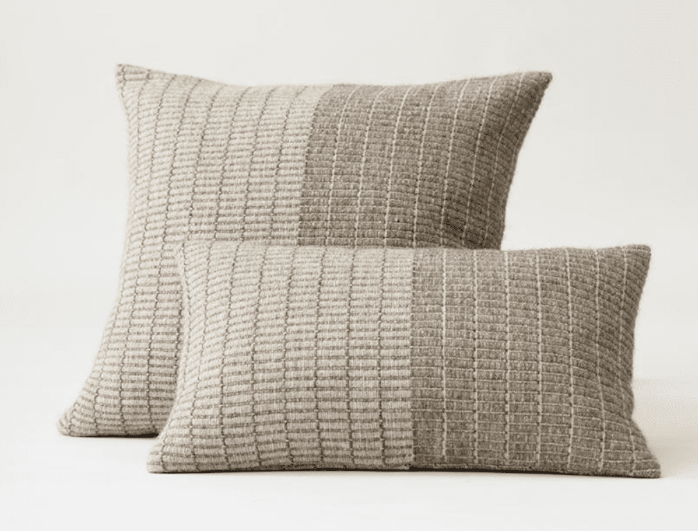 Tile Handwoven Cushion - Stone
