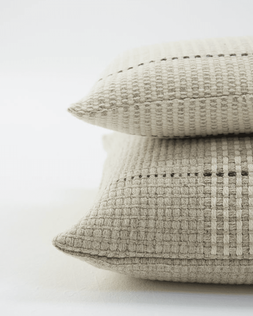 Temps Handwoven Lumbar Cushion - Light Grey
