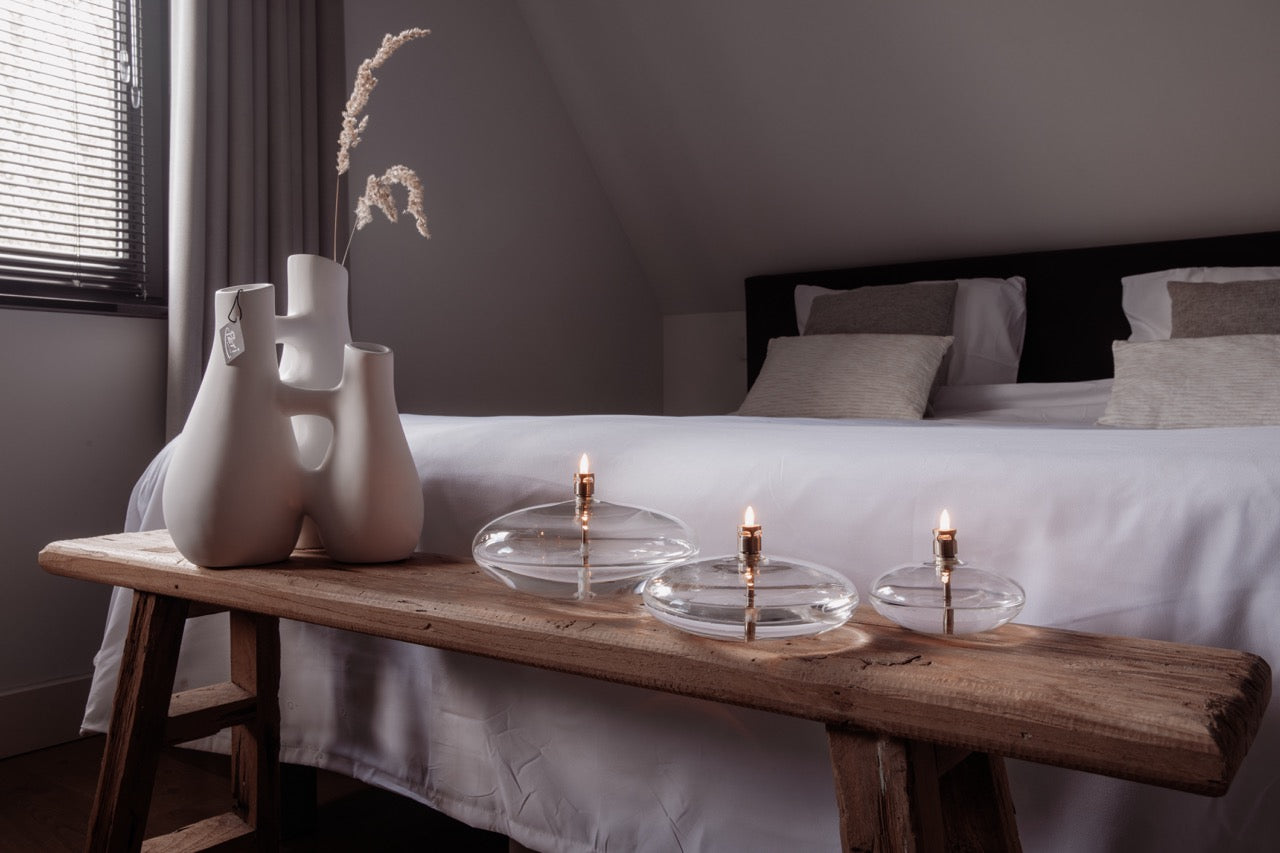 Medium Disc Oil Lamp in Brass