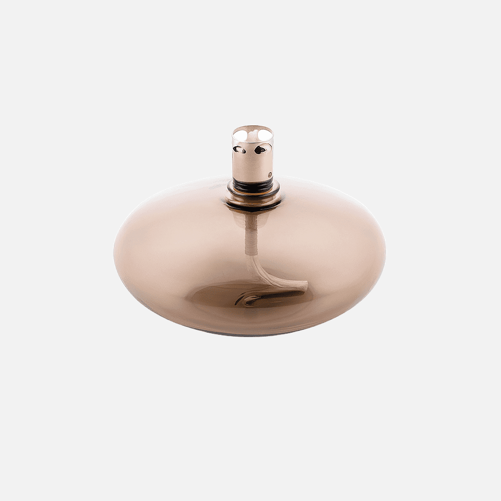 Small Disc Oil Lamp in Champagne
