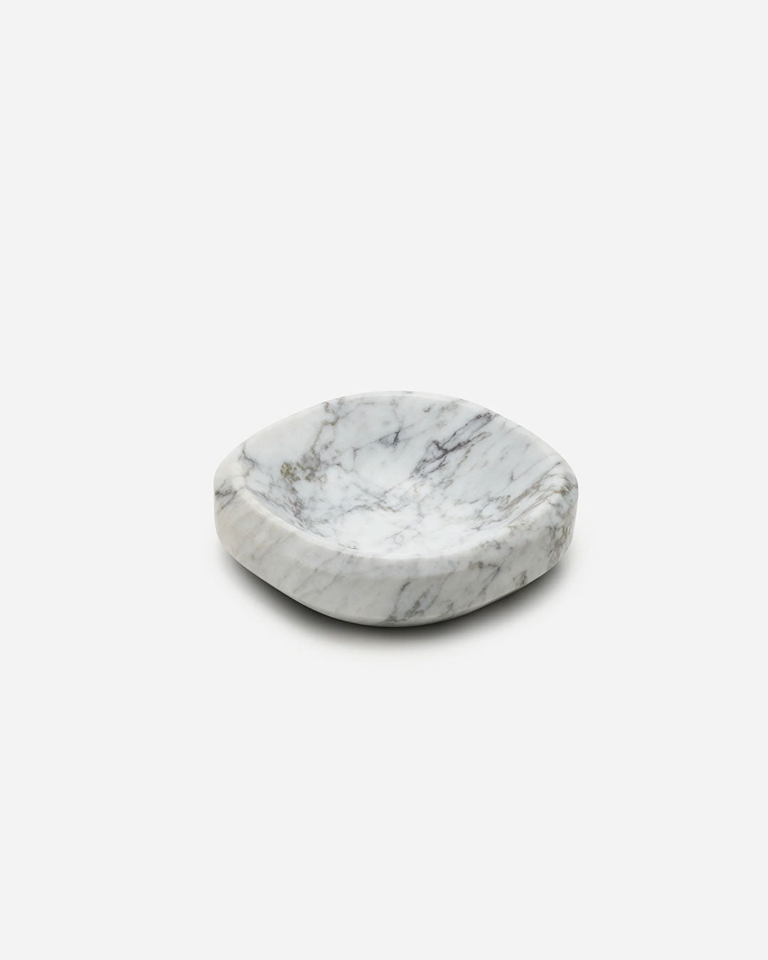 Small White Marble Facet Bowl