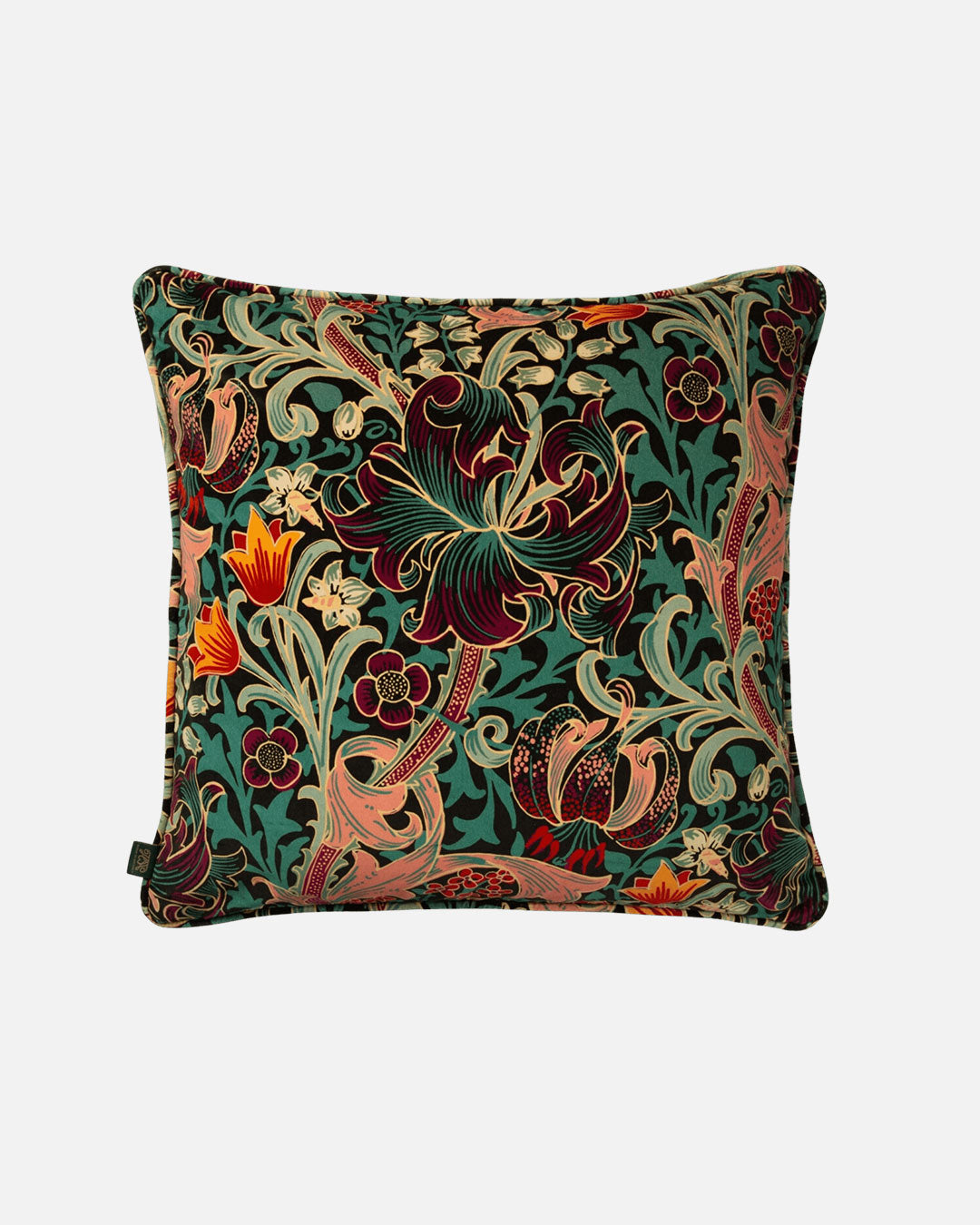 Golden Lily Large Velvet Cushion in Apatite