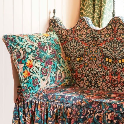 Golden Lily Large Velvet Cushion in Apatite