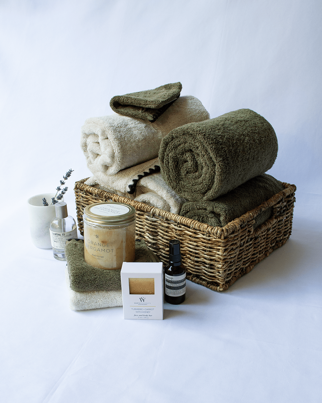 Cotton Bath Linens - Kaki