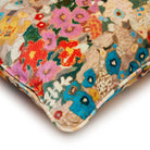 Hollyhocks Large Velvet Cushion in Autumn
