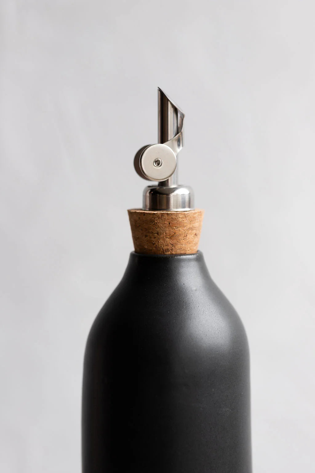 Ceramic Oil Cruet in Matte Grey