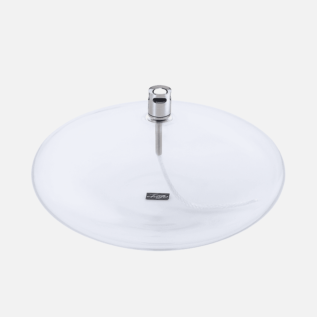 Large Disc Oil Lamp in Chrome