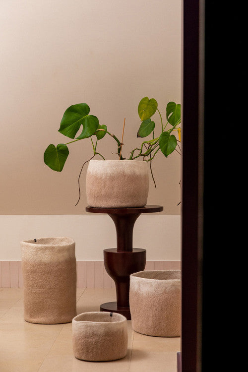 Two Tone Calabash Nude Basket - Small