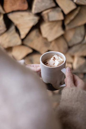 Simple Mug in Matte Grey Poured Glaze