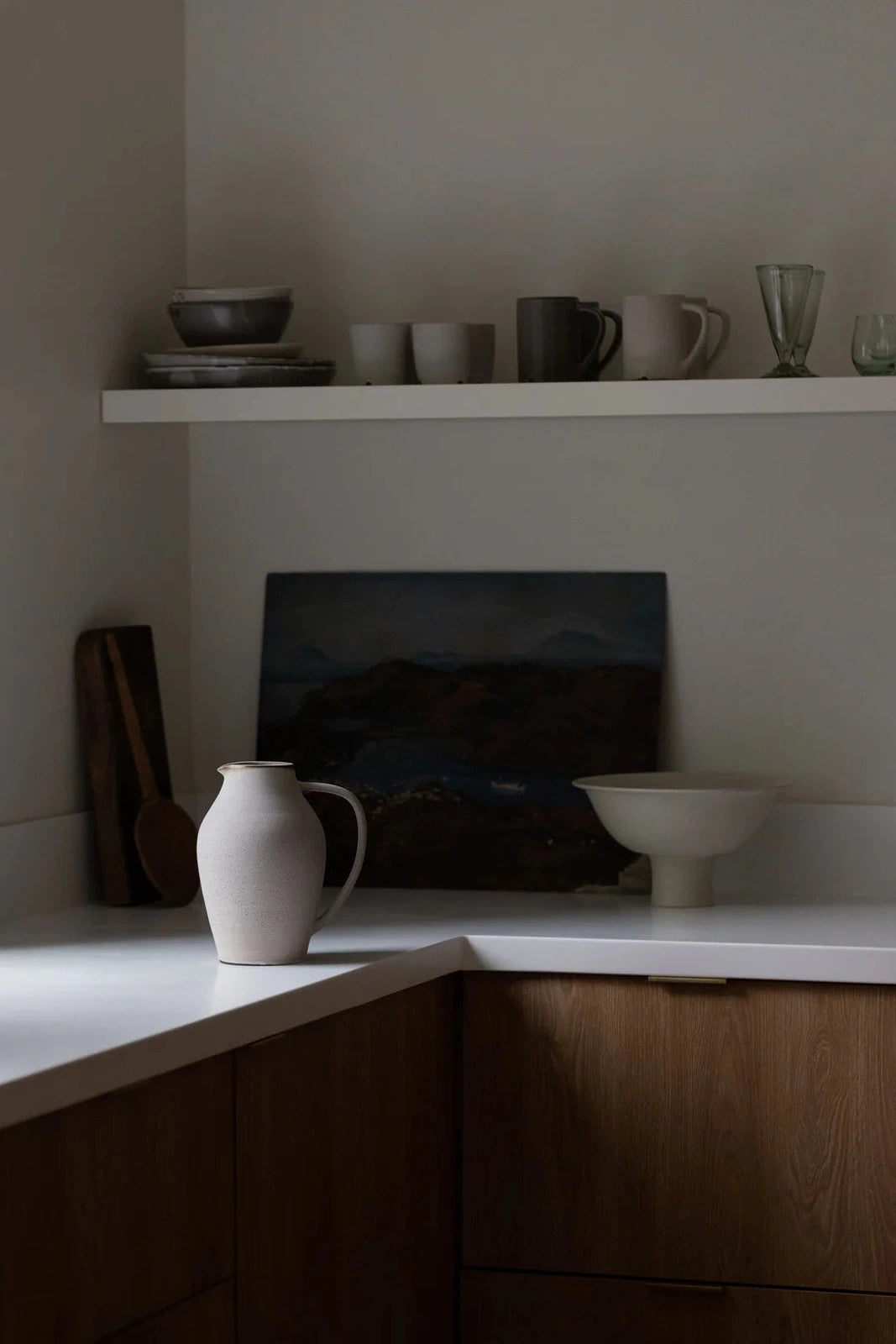 Trefoil Pitcher in Matte Grey