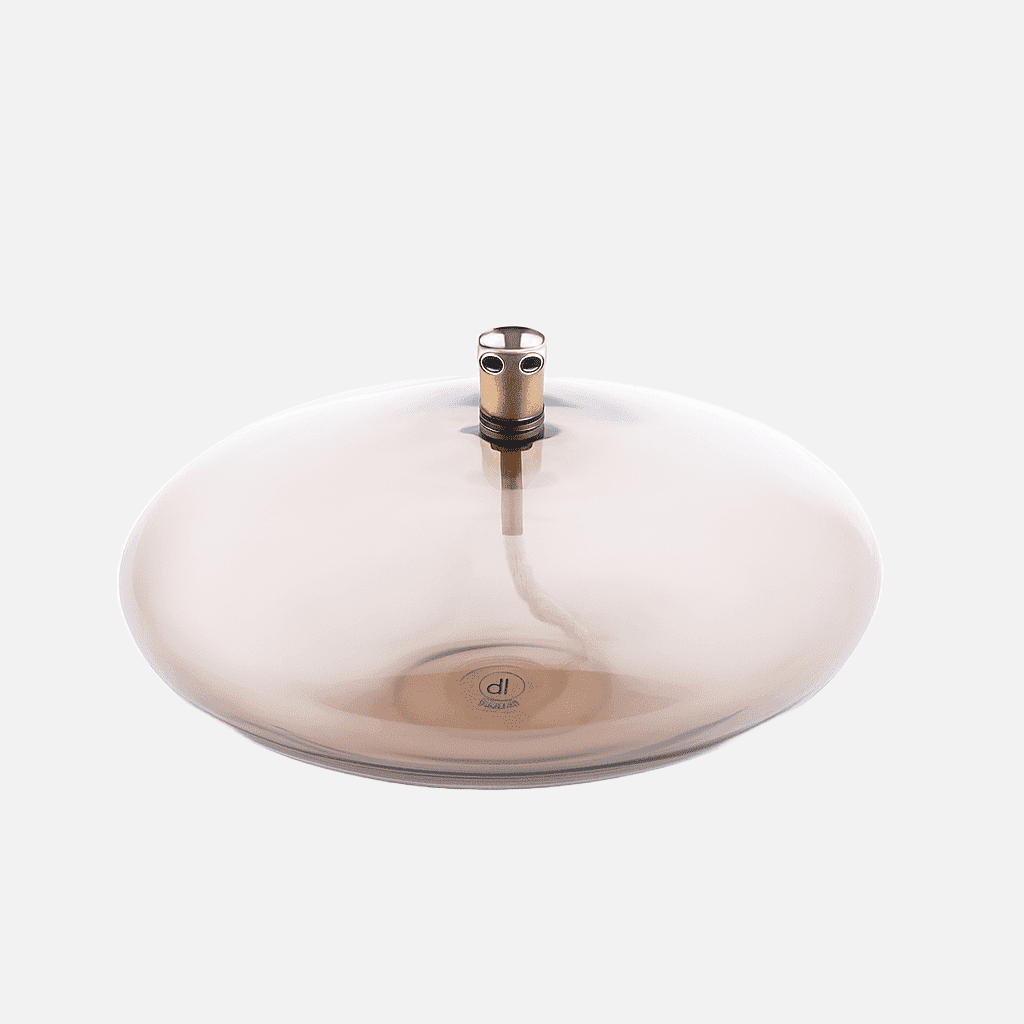 Large Disc Oil Lamp in Champagne