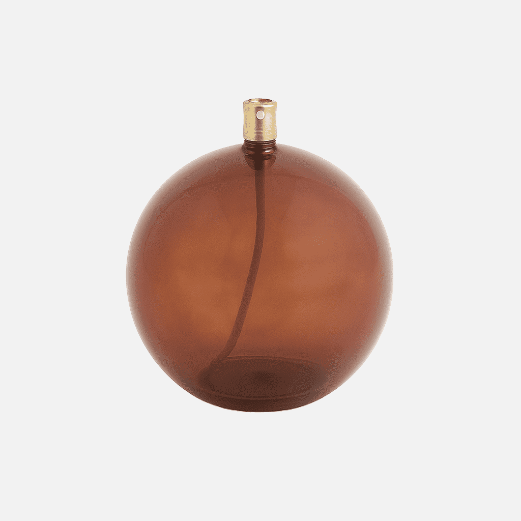 Small Round Oil Lamp in Cognac