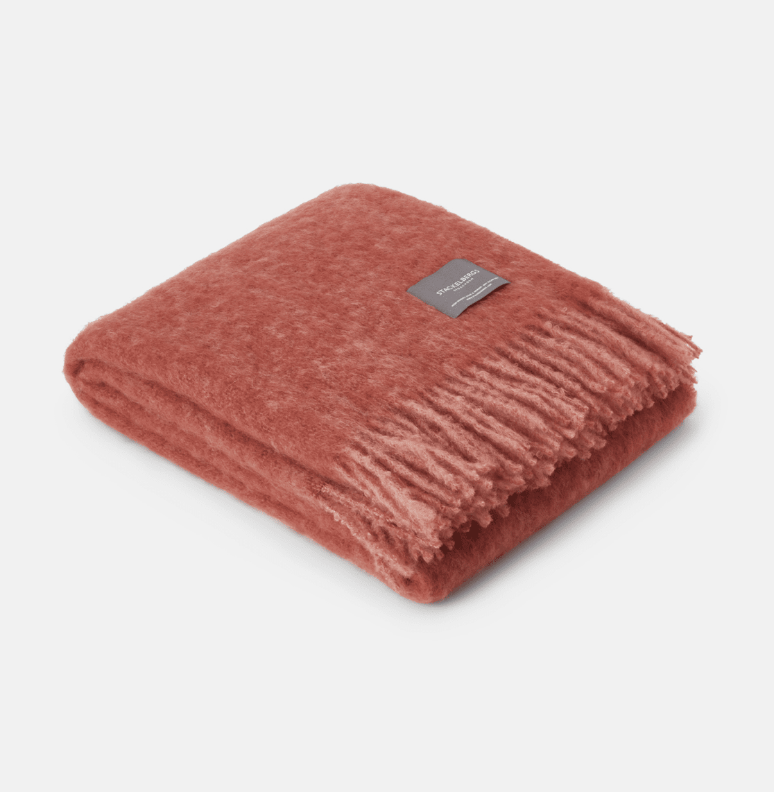 Rose & Brick Melange Mohair Throw