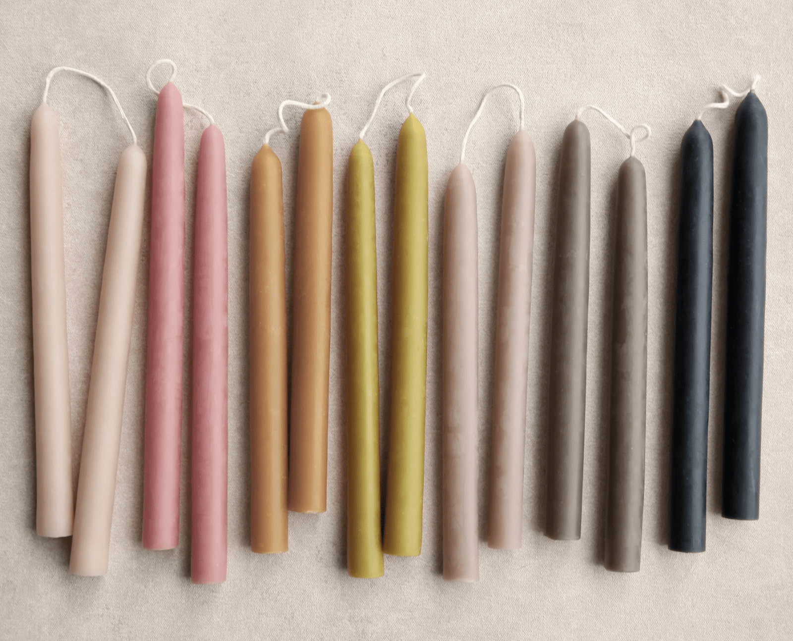 12" Beeswax Dipped Taper Candles - 1 Pair - Ink