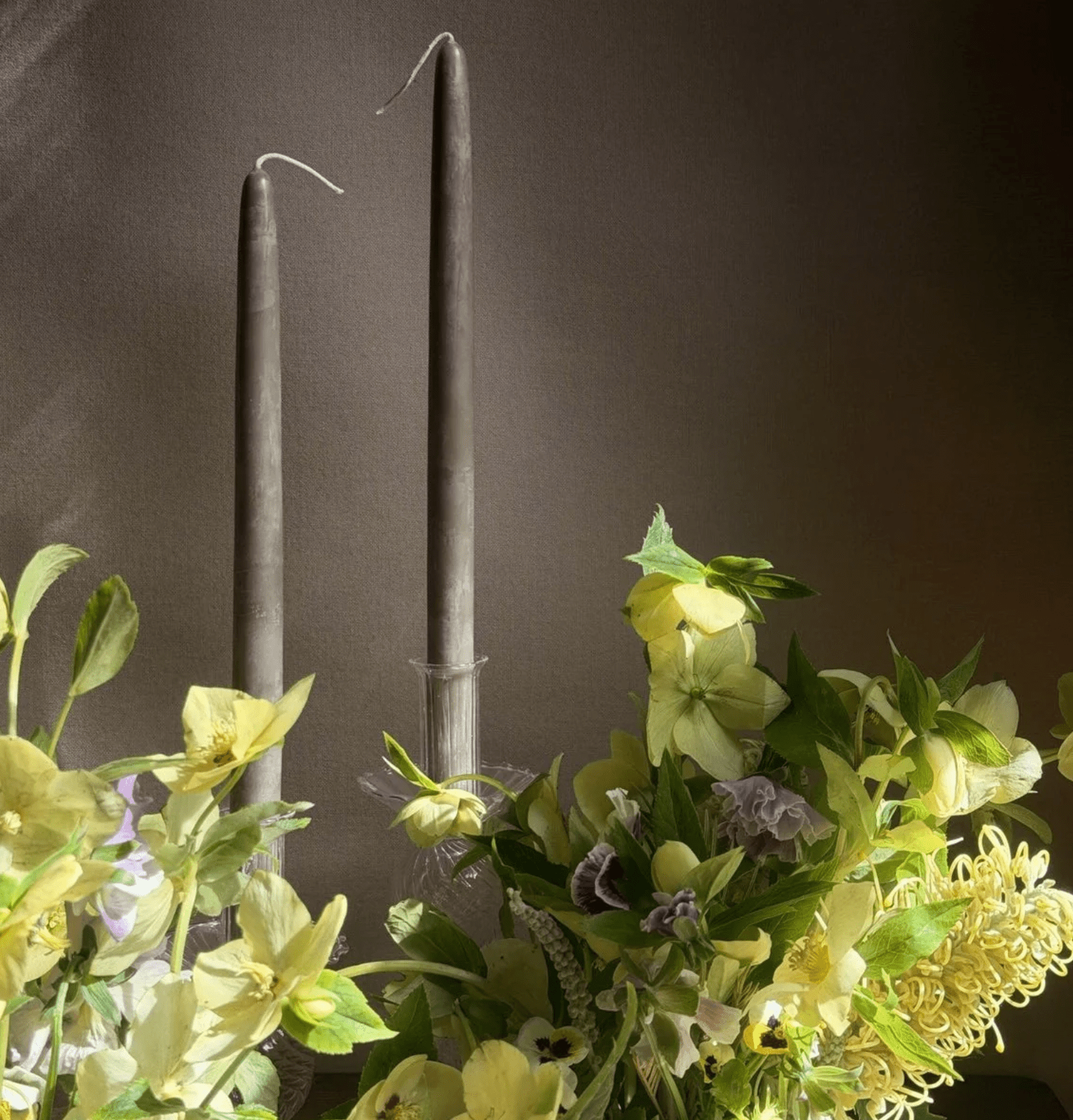 12" Beeswax Dipped Taper Candles - 1 Pair - Ink