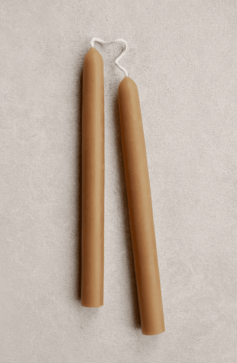 9" Beeswax Dipped Taper Candles - 1 Pair - Ochre
