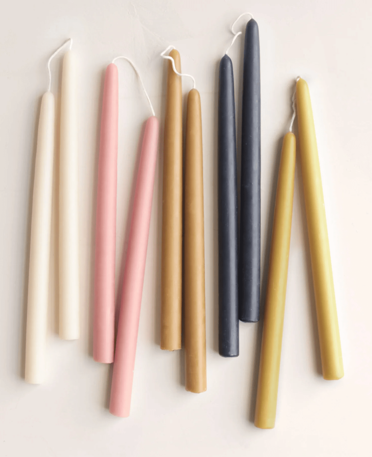 12" Beeswax Dipped Taper Candles - 1 Pair - Olive