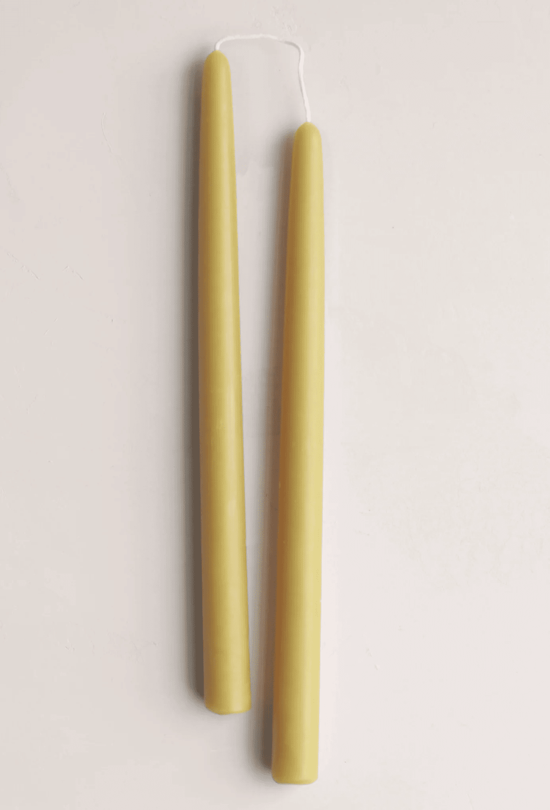 12" Beeswax Dipped Taper Candles - 1 Pair - Olive