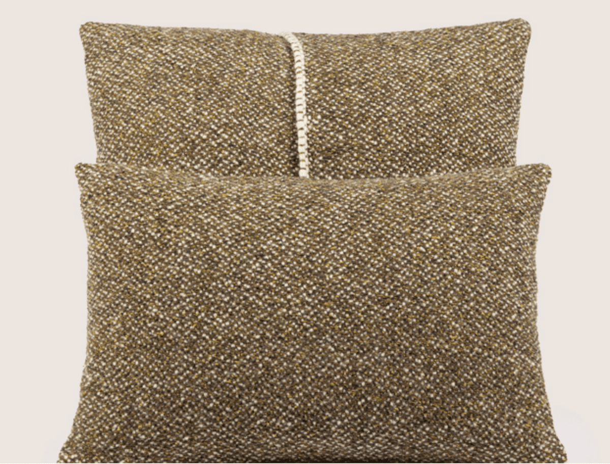 Hera Cushion Cover in Dark Green and Off White