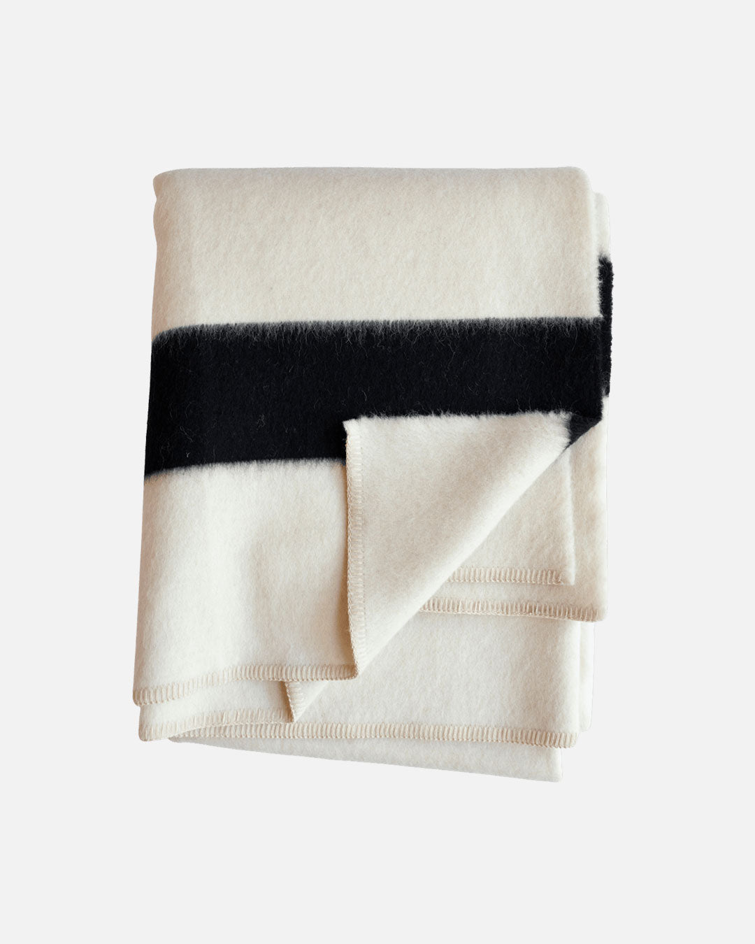 The Siempre Recycled Blanket - Ivory/Black Stripe